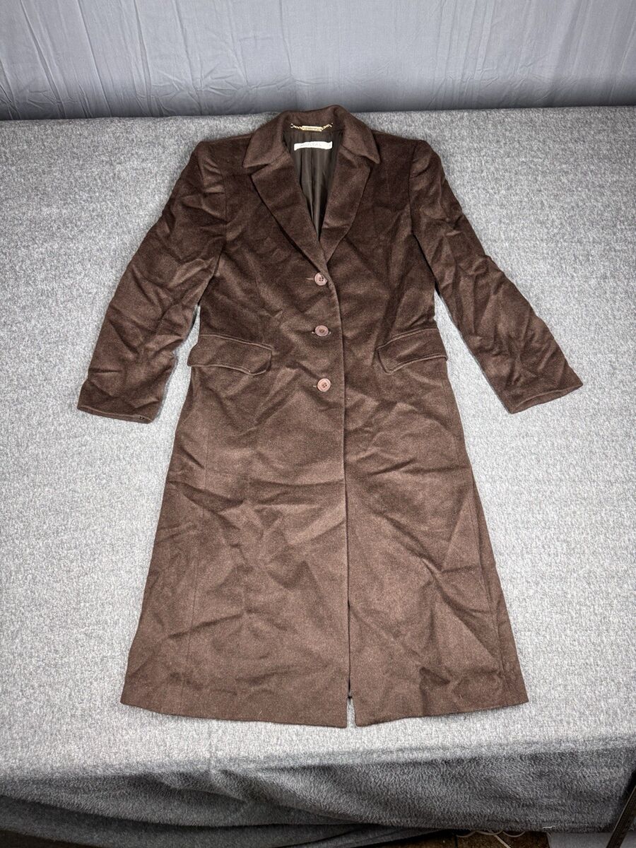 Angelica L Cashmere Trench Coat Jacket Womens Size 8 Brown Angelica L Cashmere Trench Coat Jacket Womens Size 8 Brown