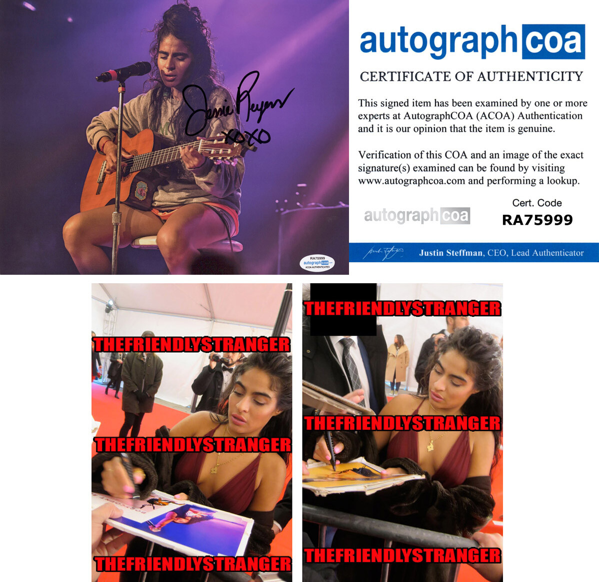 Jessie Reyez signed 8x10 Photo PROOF b Goliath EMINEM Full Signature ACOA COA