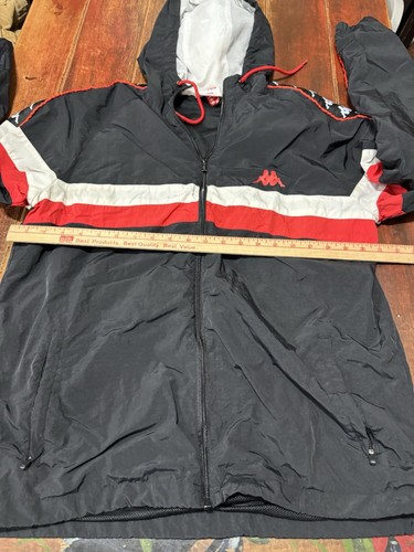 kappa windbreaker Black Red White Nice Men’s Size Large Jacket - Picture 4 of 8