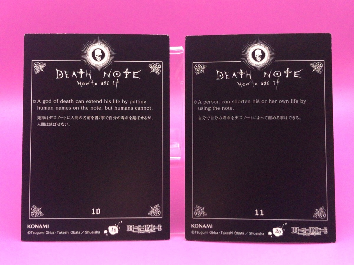 Death Note Trading Card Set Ryuk Rem Gods of Death 10 11 Regular