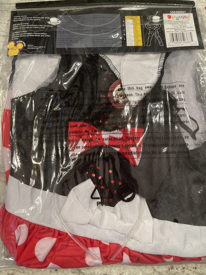 Disfraz de Minnie Mouse Niño S(4-6)/M(7-8)/ Plus (10.5-12.5) Foto 2 de 3