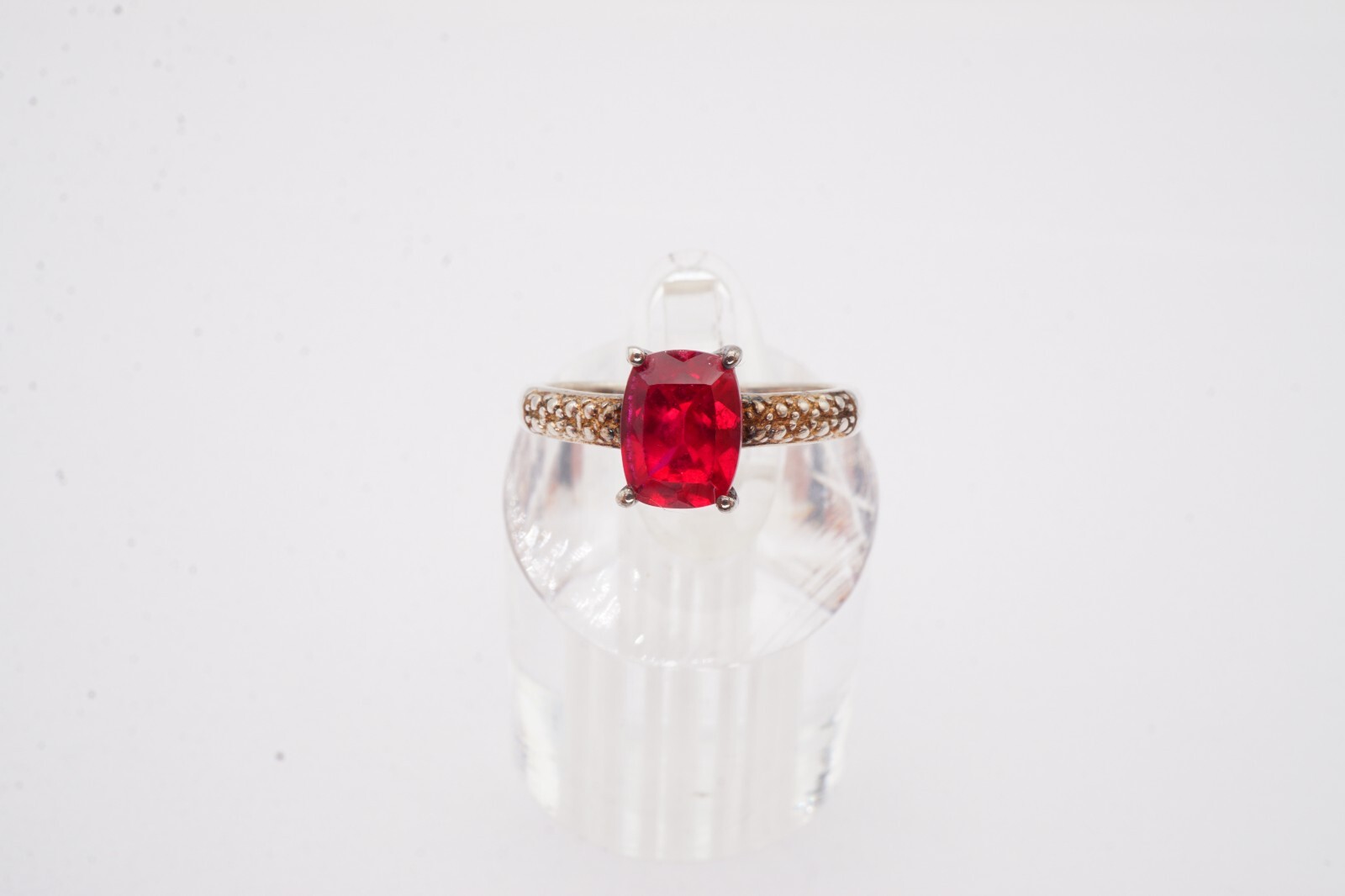 Sterling Silver 925 Lab-Created Ruby Ring Size 6.… - image 8