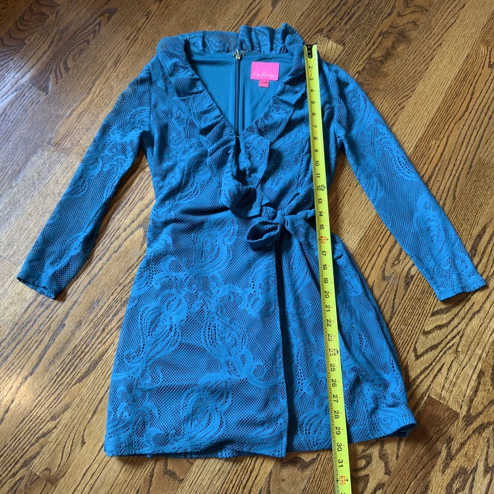 Lilly Pulitzer Tiki Lace Wrap Romper Crochet Sheer Lined Beach Boho Nautical S - Image 4 of 4