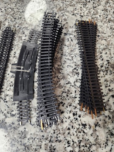 Over 50 Atlas, Bachman, Life Like, No Name Tracks HO Scale Black w/Brass Rails - Picture 6 of 10