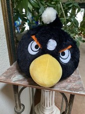 RARE Angry Birds 10 -14 White Dot Black Bomb Plush Commonwealth