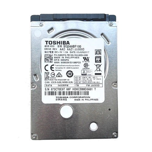 Toshiba MQ04ABF100 2.5in 1TB SATA III 5400 RPM Laptop Hard Drive for HP Lenovo