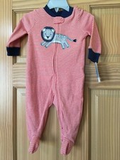 New Carter's Lion Cotton Baby Footie Sleeper Pajama PJ Red 1 pc