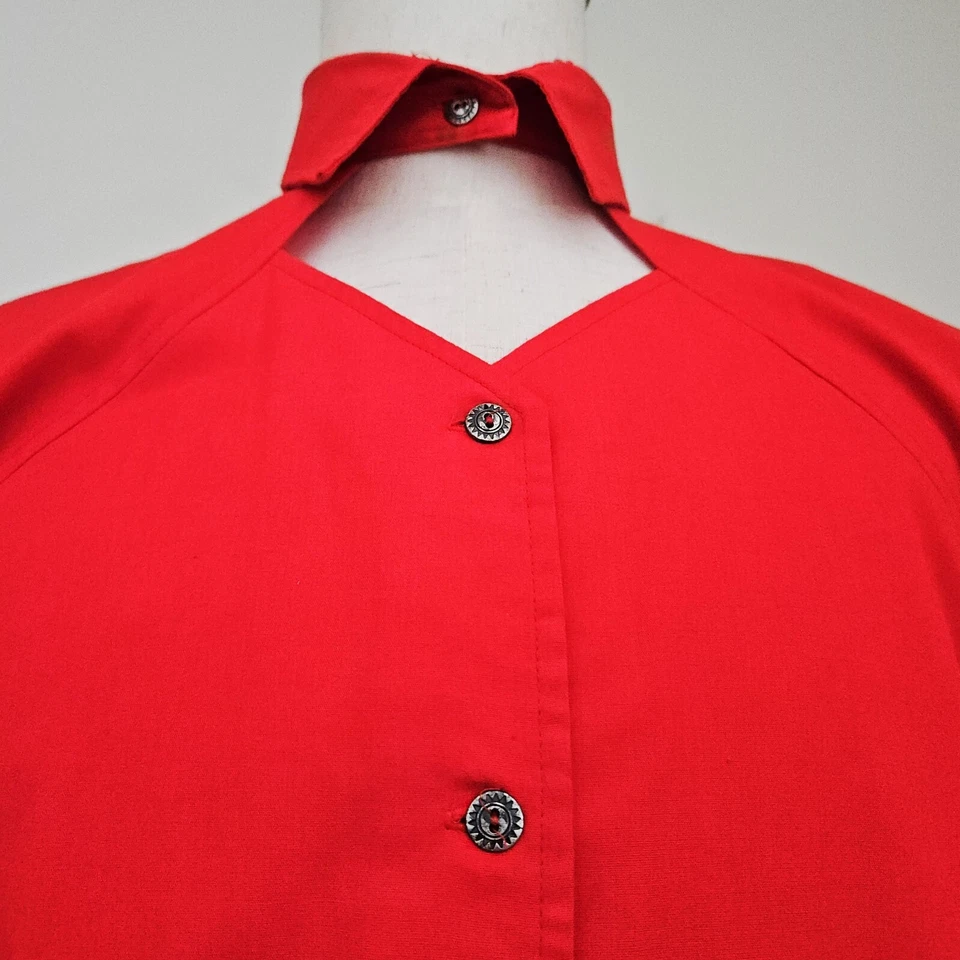 Camisa ocidental vintage anos 80 anos 90 Roper feminina L buraco na fechadura recorte botões astecas EUA - Imagem 4 de 4