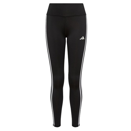 Adidas Leggings Girls Large Black 3-Stripes Elastic Waist Tapered Leg UPS200 - Picture 10 of 10