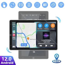 Double Din Android 12 Car Radio GPS WiFi BT Rotatable 10.1" Touch Screen Stereo