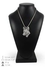 Basenji - silver plated necklace with a dog o...