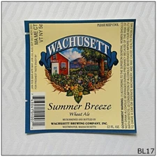 Wachusett Summer Breeze Wheat Ale Massachusetts Beer Label (BL17)