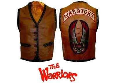 Brown Color Men's Gangster The Warriors Movie Real Leather Vest/Jacket333