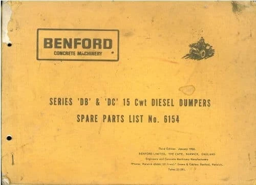 Benford Dumper - Series DB & DC - 15 Cwt - Parts Manual