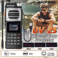 Baofeng UV-25 Walkie Talkie Long Range Tri-Band High Power Ham Two Way Radio 10W