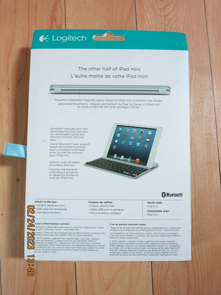 Logitech Wireless Ultrathin Keyboard Cover iPad mini  Silver - Image 2 of 4