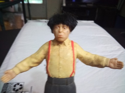 Three Stooges Moe Howard Gordy Toy Bendable Figure Real Hair #070 1996 Vintage - Picture 8 of 11