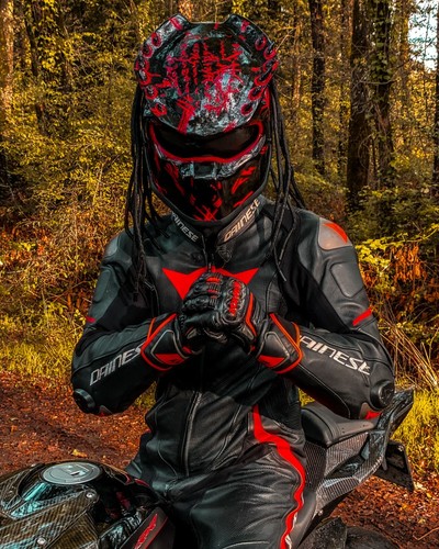 TOP PREDATOR MOTORCYCLE HELMET FIRE STYLE (DOT & ECE CERTIFIED) Size Large - Picture 4 of 8