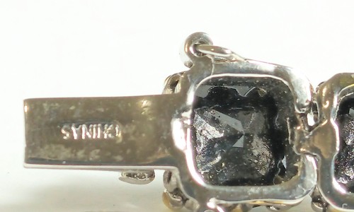 Gold and Silver Plated Tennis Bracelet with Black Cubic Zirconia's - Picture 7 of 12