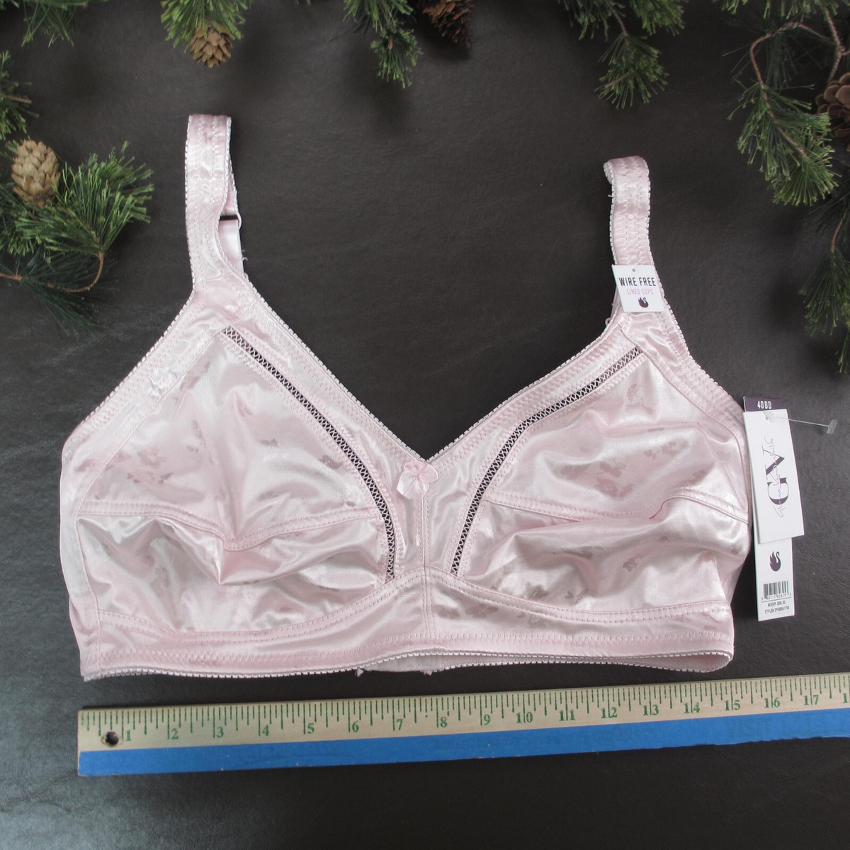 プラダ Gloria Vanderbilt Bra 40DD Pink Lace Unlined Wireless Adjustable