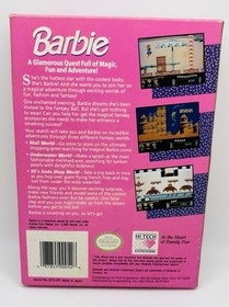 Barbie (1991, NES) Nintendo RARA carrello, scatola, custodia, manuale e poster - Completo
