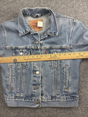 Vintage 90s Levi's Jacket Womens Small Denim USA Made Trucker Red Tab - Picture 5 of 8