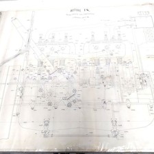 Disegno tecnico originale auto Isotta Fraschini su lucido motore FC6 30882, 1907