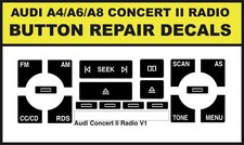 Audi Concert Radio Stereo Button Repair Decal Kit A4 A6 A8 Tt Audi Concert Radio Stereo Button Repair Decal Kit A4 A6 A8 Tt