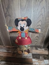 Disney Minnie Mouse Scarecrow 13” Plush Stand Up Greeter Fall Kcare MICKEY