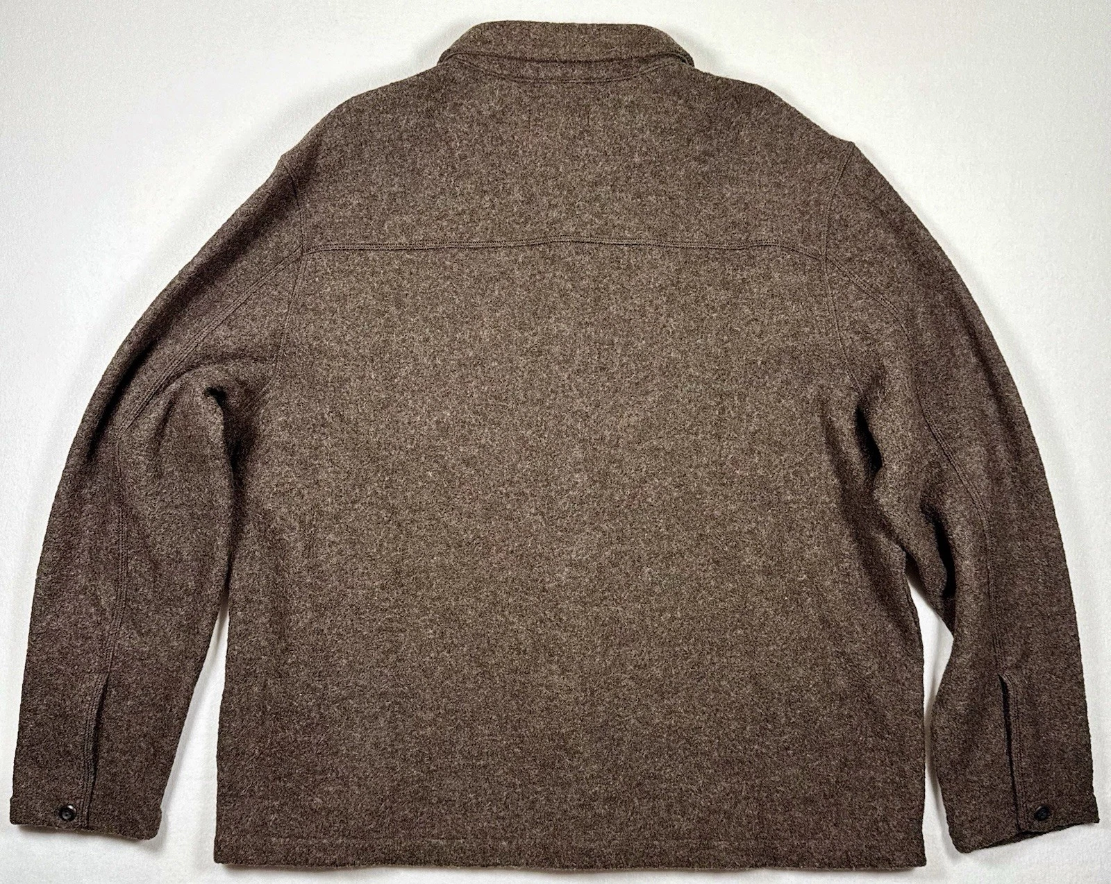 Banana Republic Men’s Boucle Shirt Jacket Brown Heather Wool Blend Button XXL image 2