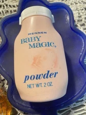 Vintage BABY MAGIC Baby Powder by MENNEN 2oz Opened