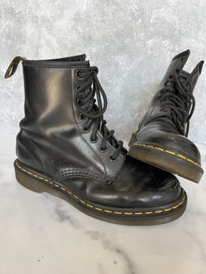 Women's DR DOC MARTENS 1460 Black Leather Lace Up Boots Size US 6