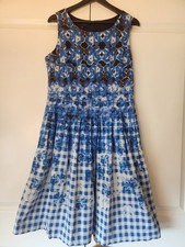 Talbots Dress Size 10 Clover Gingham Stretch Cotton Washable Cottage Core Shower