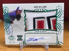 2021 Leaf Trinity GAVIN WILLIAMS Green /75 PATCH AUTO RPA #PA-GW1