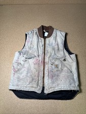 Vintage Carhartt Vest Mens Large Canvas Quilted V02 Grunge Made In USA Work
