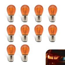 1157 P21/5W S25 BAY15D Light Bulbs, Double Tail High and Low Brake 10 PCS Amber