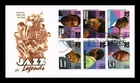 DR JIM STAMPS US COVER JAZZ LEGENDS OF MUSIC FIRST DAY ISSUE SETENANT ARTCRAFT
