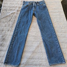 Levis 501 Original Fit Mens Jeans 30x32 Medium Wash Blue Button Fly Straight Leg