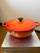 LE CREUSET Marmite Orange 22cm Pot Japan Import Rare from Japan