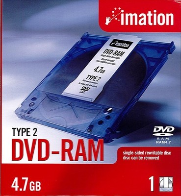 Imation DVD-RAM 4,7GB Typ 2 Cartridge DVD Medium wiederbeschreibbar