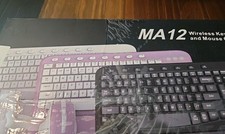 Wireless Keyboard and Mouse Combo 2.4GHz Fl Sized Ergonomic Wireless MA12 Purple