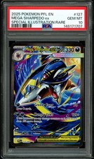 PSA 10 GEM MINT Mega Sharpedo EX 127 Phantasmal Flames Pokemon Card