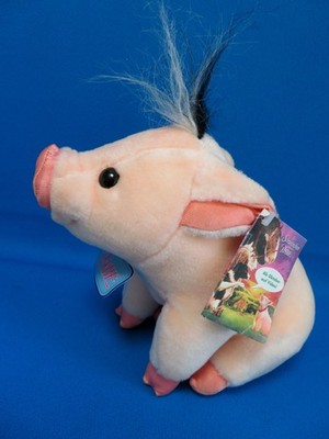 BABE rosa SCHWEIN Ferkel 11 Zoll weiches Plüschtier UNIVERSAL PLAYSKOOL HASBRO VINTAGE 1995