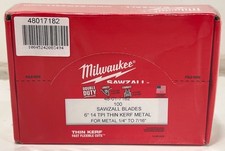 100 PK Milwaukee 48-01-7182 6" 14-TPI Thin Kerf Metal SawZall Blades