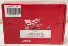 100 PK Milwaukee 48-01-7182 6" 14-TPI Thin Kerf Metal SawZall Blades