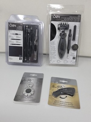 Tim Holtz And Sizzix  Set Of 4 Craft Tools Items.