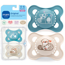 Original Matte Baby Pacifiers 0-6 Months, Binky for Newborn Babies, Bpa-Free Ski