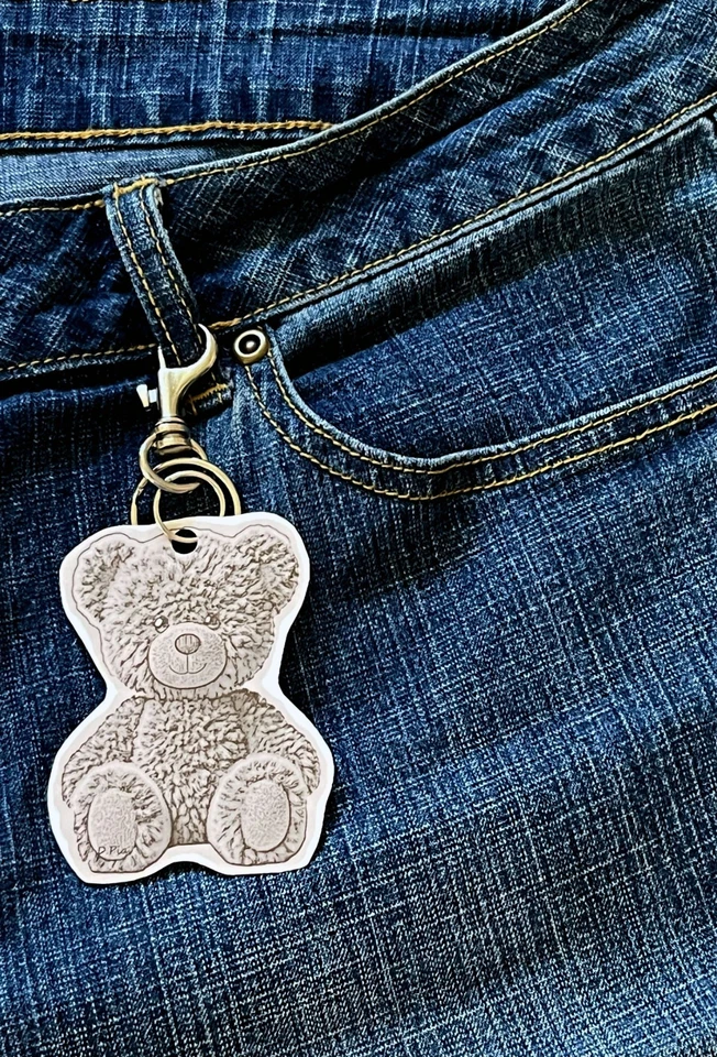 Oso de peluche baby shower llavero oso de peluche baby shower fiesta favores conjunto de 6 Foto 4 de 4