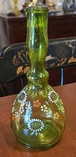 Barber Bottle Antique Enamel Glass Tonic Barb...