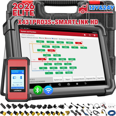 LAUNCH X431 PRO3S+ V+ SmartLink HD Profi OBD2 Diagnosegerät Scanner 24V LKW PKW